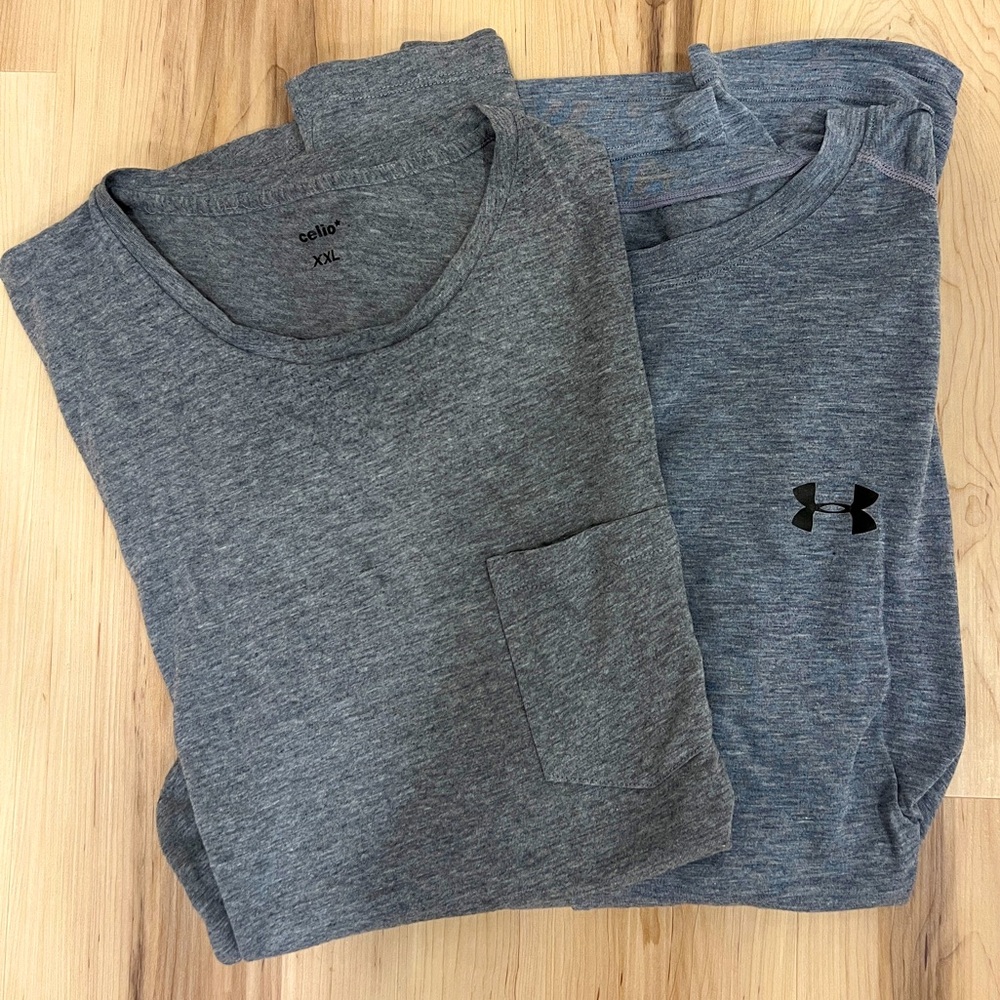 Bundle of 2 Men’s Gray T-Shirts Size XXL